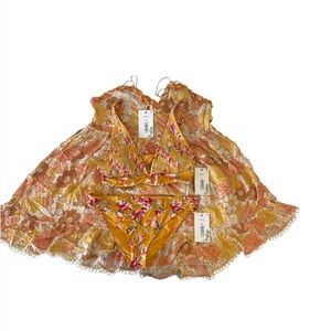Chelsea & Violet Floral Bikini Set - Yellow and Pink